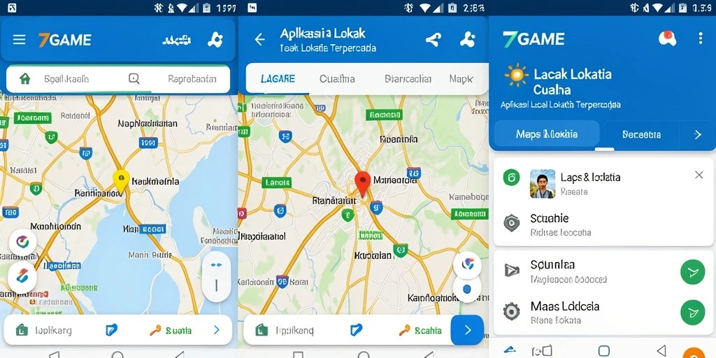 Tampilan antarmuka 7GAME dengan fitur pelacakan lokasi yang interaktif.