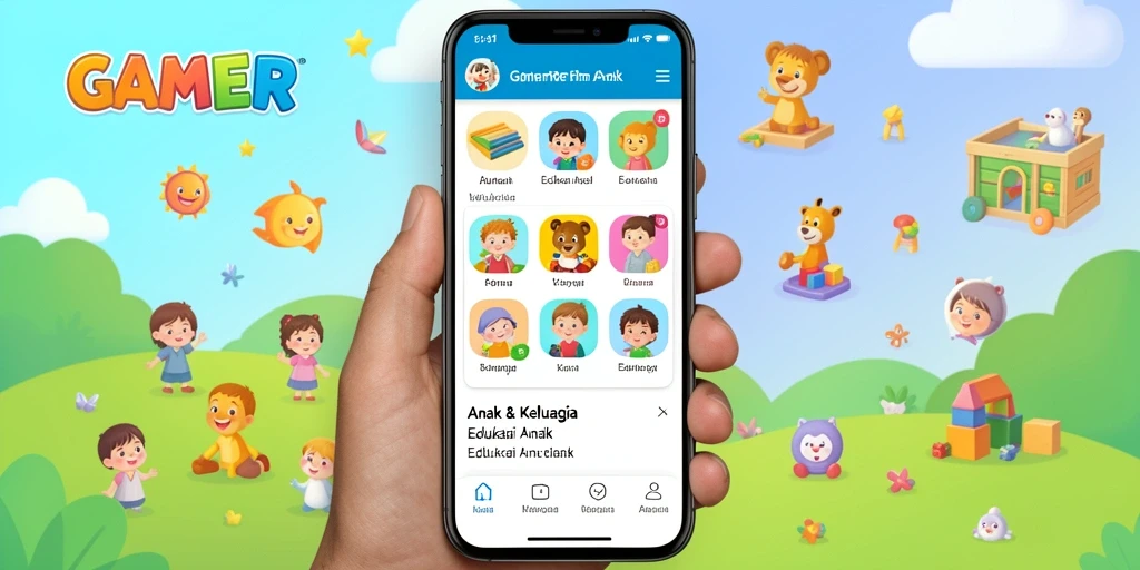 Tampilan antarmuka GAMERP yang interaktif dan ramah anak.