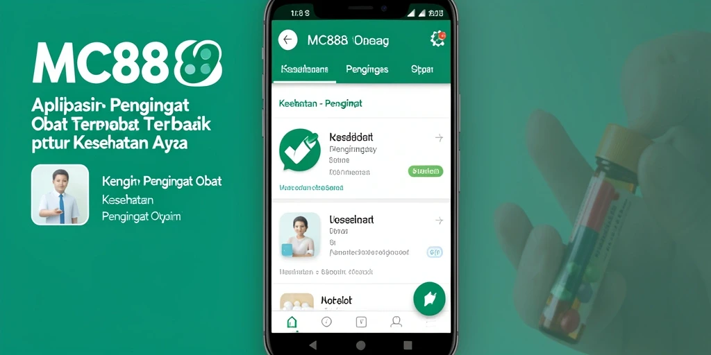 Antarmuka pengguna MC888 yang sederhana dan informatif dalam mengingat obat.