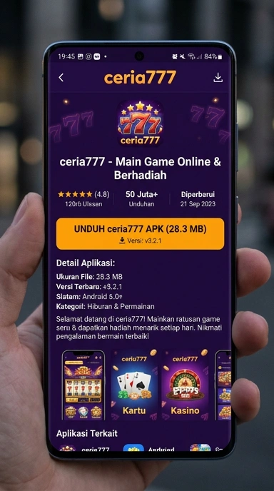 Tampilan halaman APK ceria777