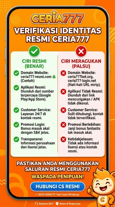 Tampilan kanal resmi ceria777